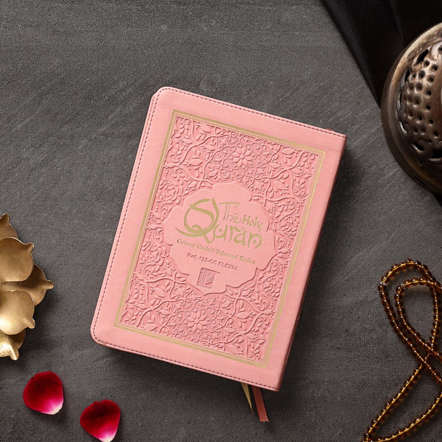15 Line Pink Quran in Flexi Leather cover Main image