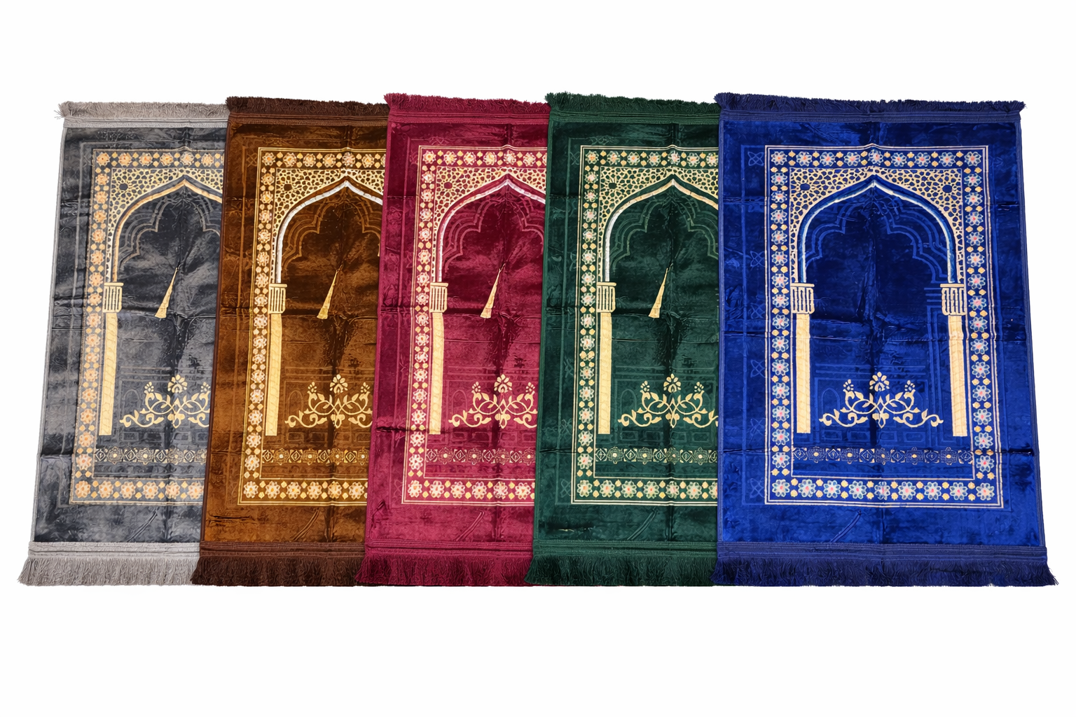 Thick Turkish Prayer Mats Including Matching Tasbeeh - In 5 Different Colours