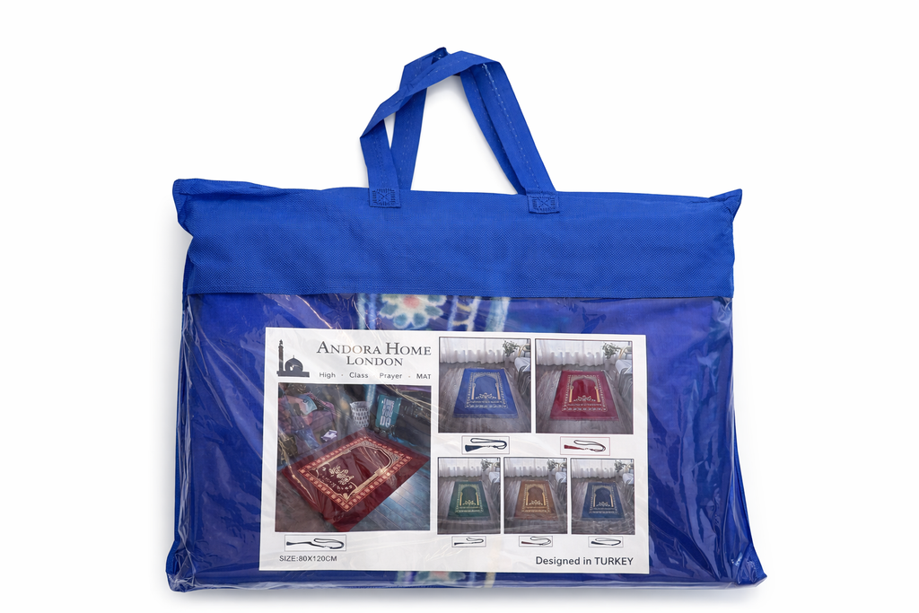 Thick Turkish Prayer Mats Including Matching Tasbeeh - In 5 Different Colours