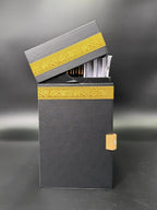 Large 30 Quran Paras in Kabba Cover Box - Premium Black PU Leather Kaaba Inspired Design