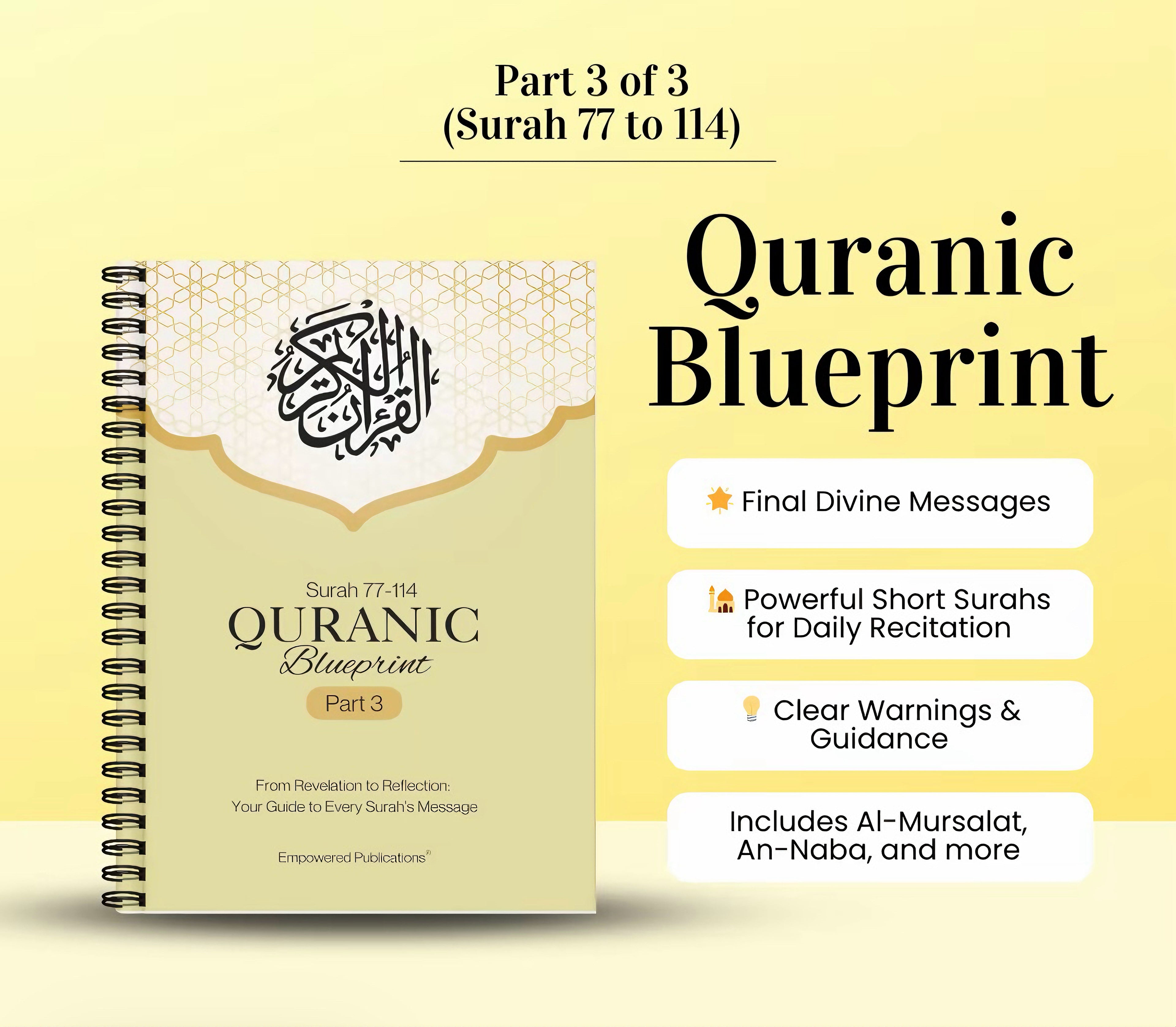 Quranic Blueprint: One-Page Surah Outline (3-Part Guide) – Empowered Publications