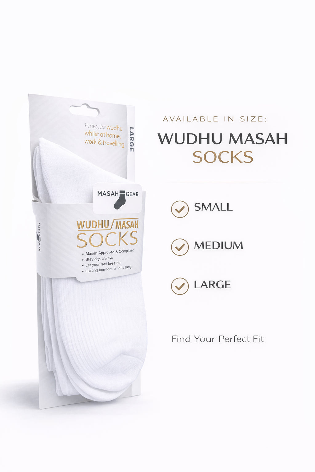 Wudhu Masah Socks – Comfortable, Breathable & Masah-Compliant for Everyday Use
