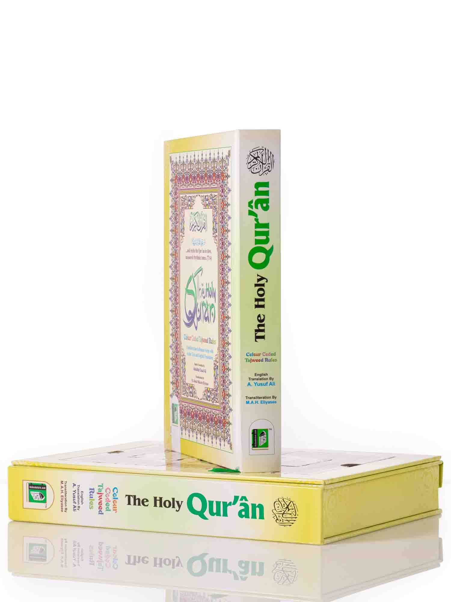 Large Colour Coded Tajweed Quran with Rehal Box English Translation and Roman Transliteration